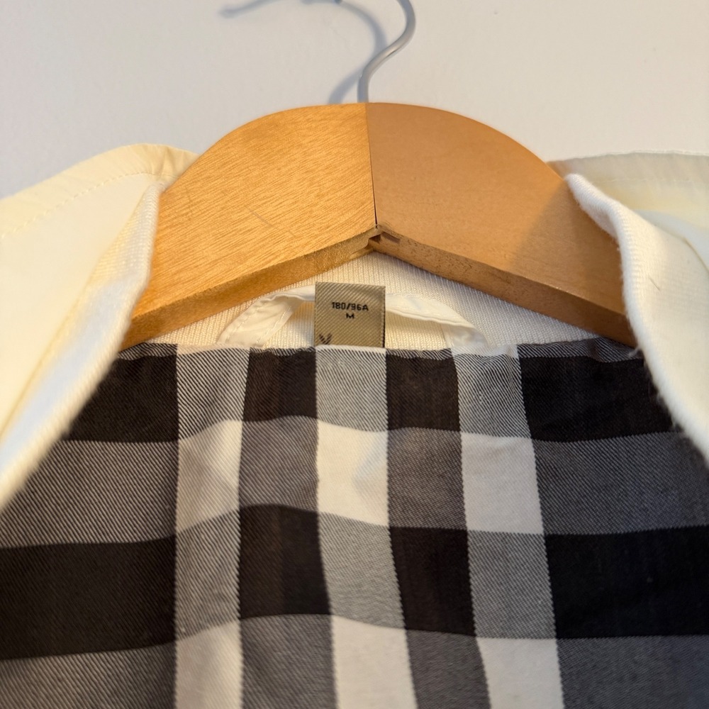 Burberry Prorsum Mens White Cotton Full Zip Bomber Jacket Size M Knight Logo - Picture 4 of 7